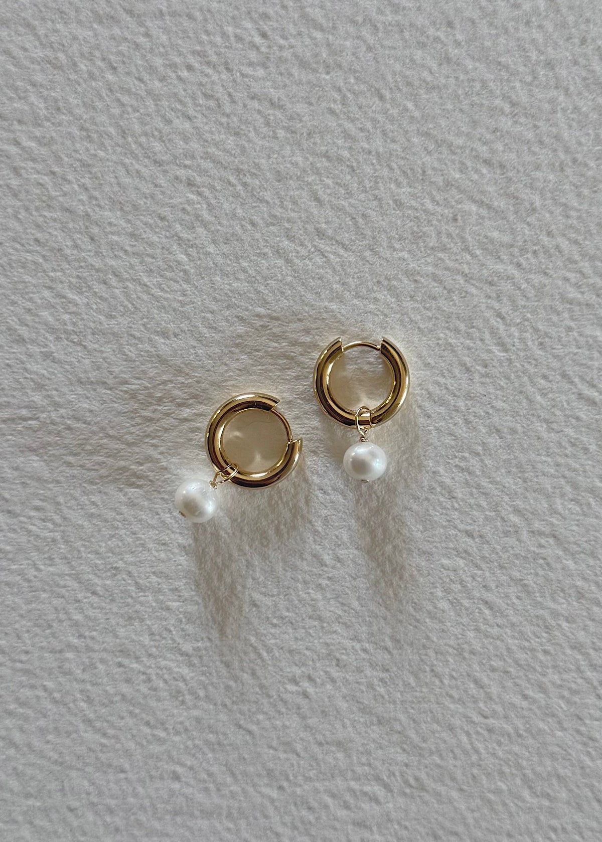 Gold hoops with pearls