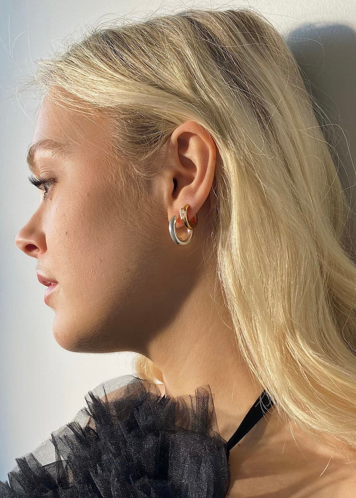Silver hoops earrings