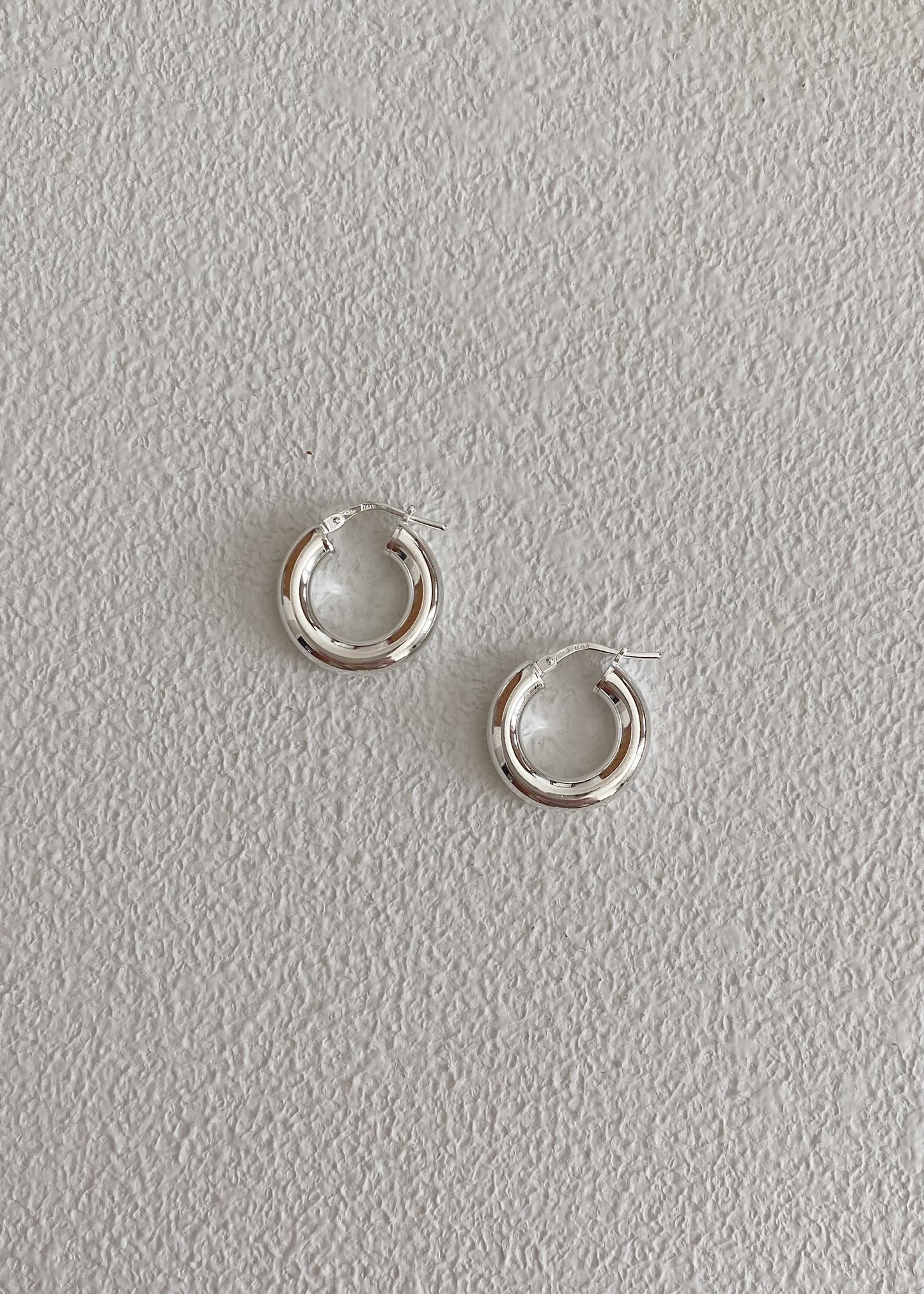 Silver hoops earrings
