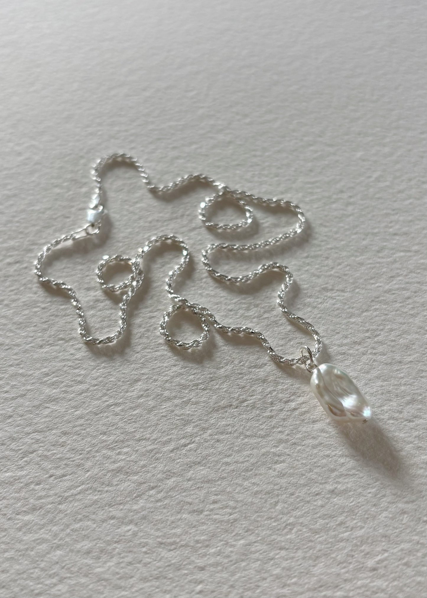 Silver rope necklace