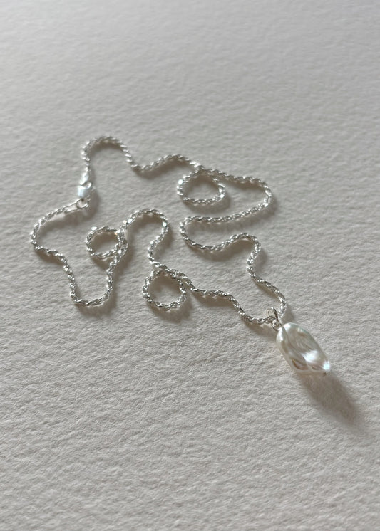 Silver rope necklace