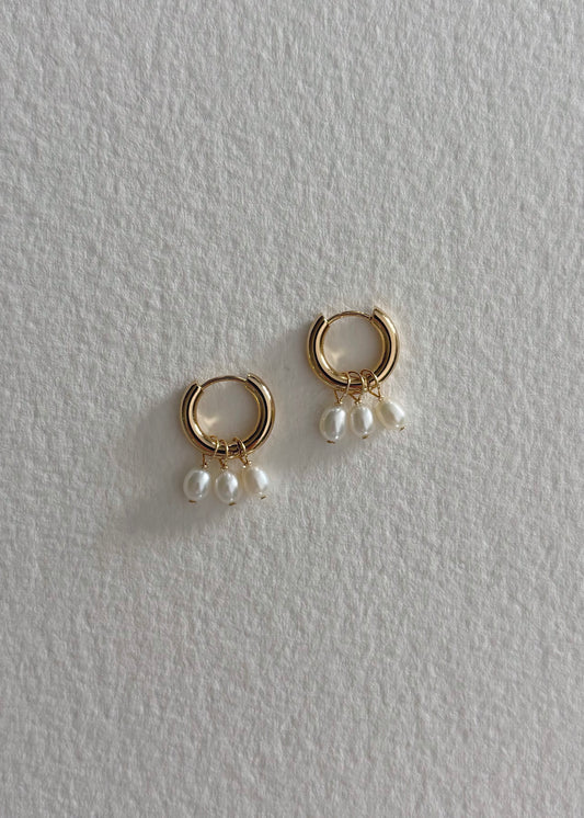 Mini chunky hoops with pearls