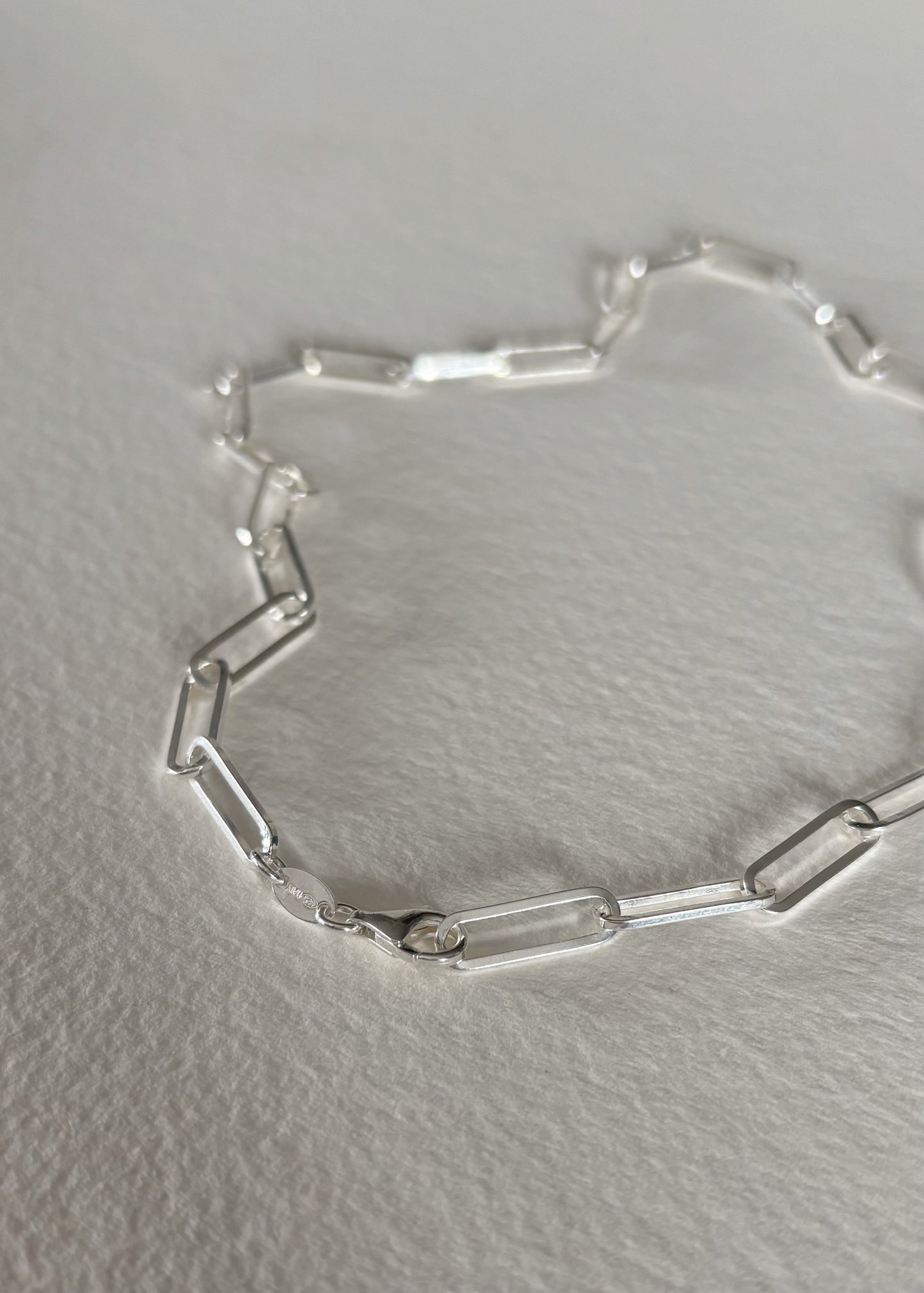 Silver chunky paperclip necklace