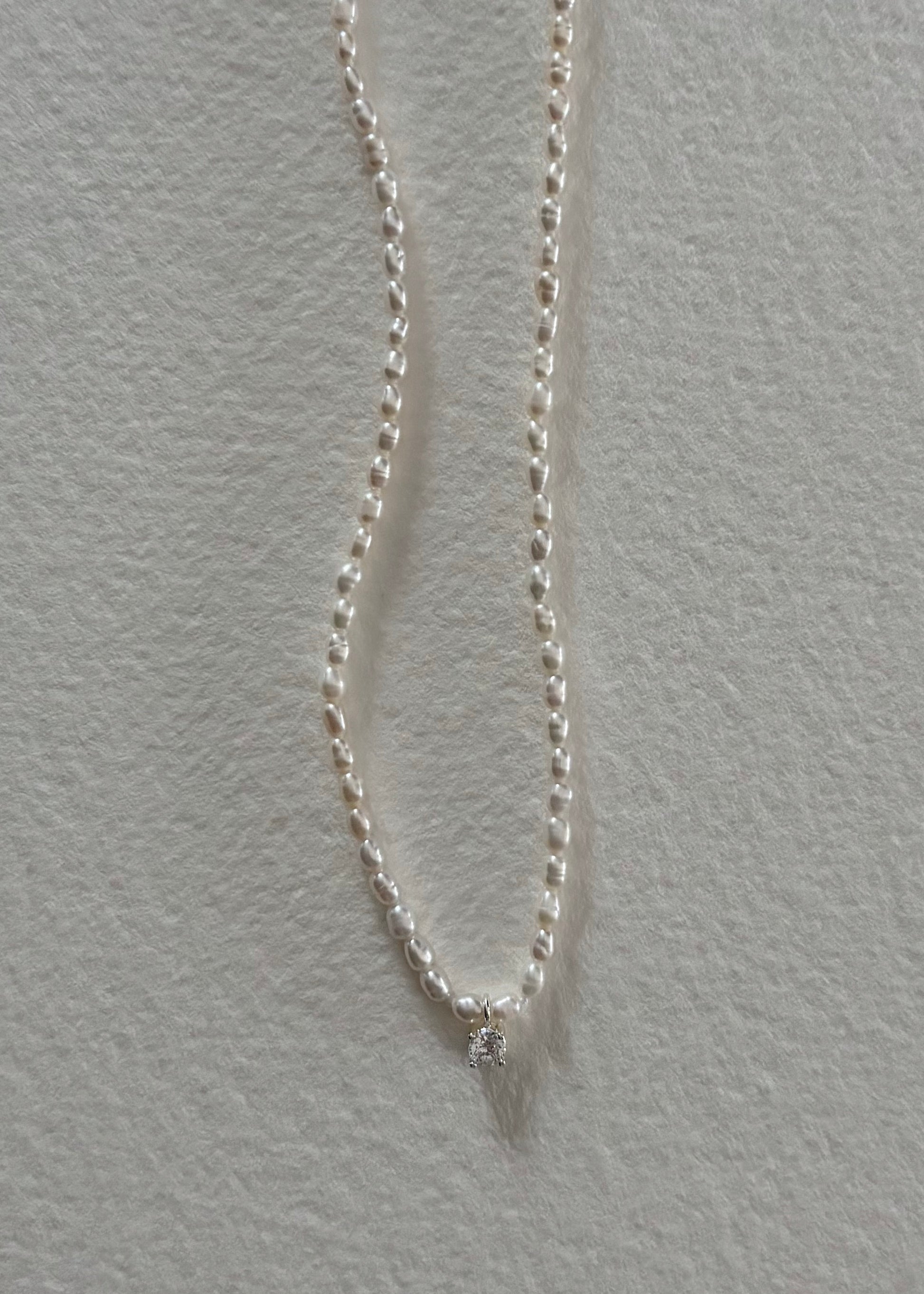 Freshwater pearl necklace with 925 sterling silver clasp featuring timeless minimalist elegance for women