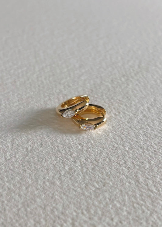 Crystal hoops earrings gold