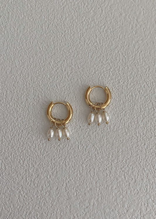 Mini chunky hoops with pearls